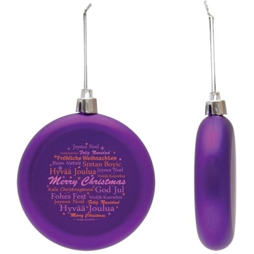 Shatter Resistant Flat Round Holiday Christmas Tree Ornament