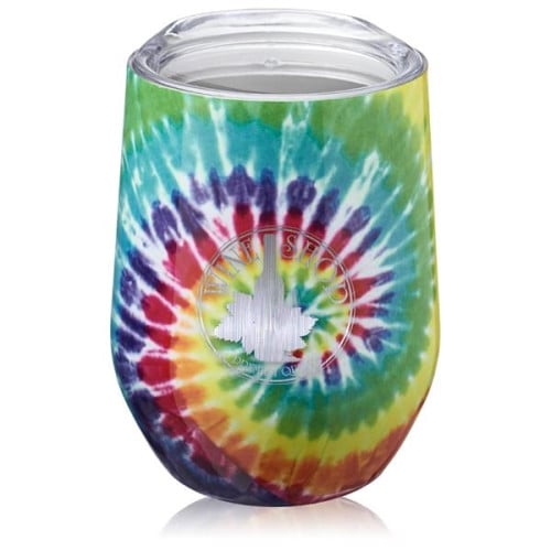 11 oz. Tie Dye Vacuum Stemless Wine Glass