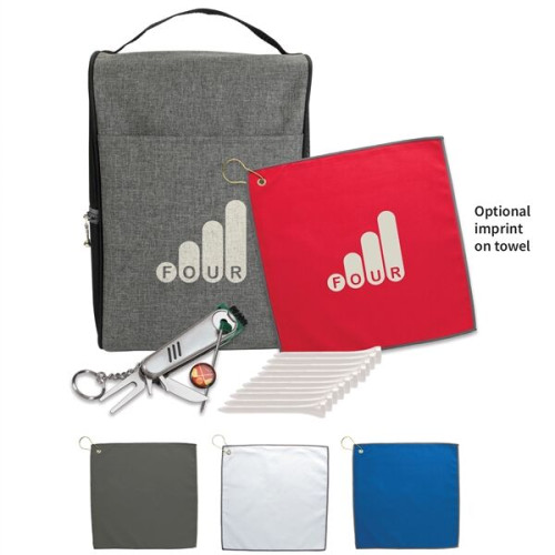 Heathered Shoe Bag Golf Kit