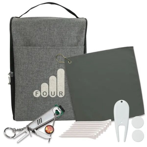 Heathered Shoe Bag Golf Kit