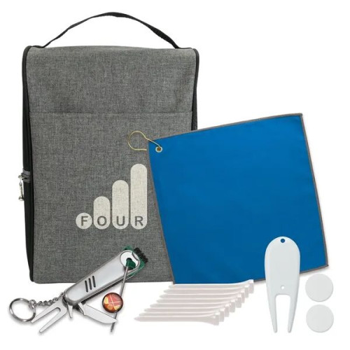Heathered Shoe Bag Golf Kit