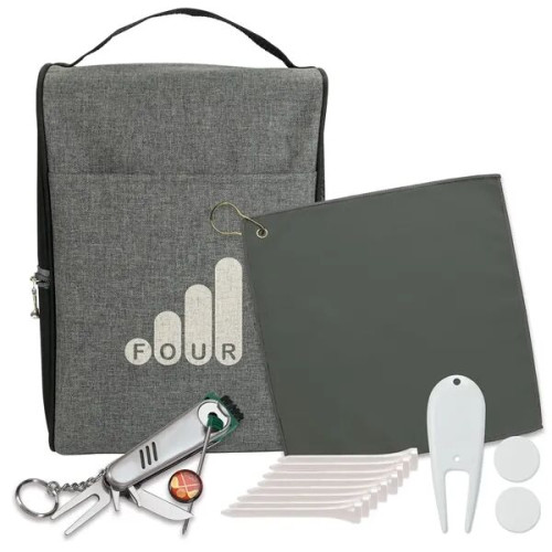 Heathered Shoe Bag Golf Kit