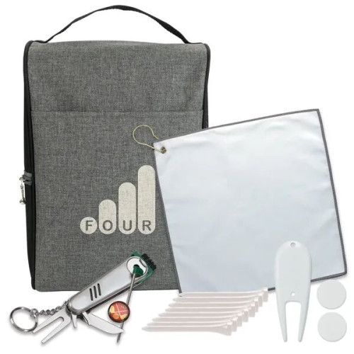 Heathered Shoe Bag Golf Kit