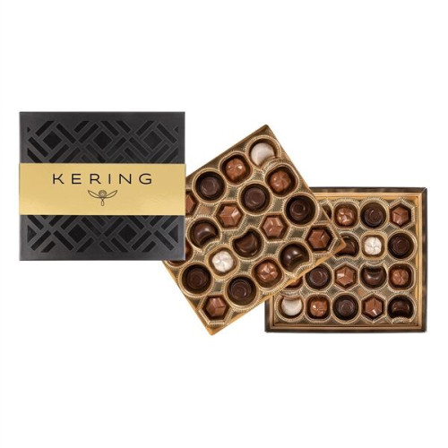 Gourmet Chocolate Truffles Gift Box Gold Band - 40 pc