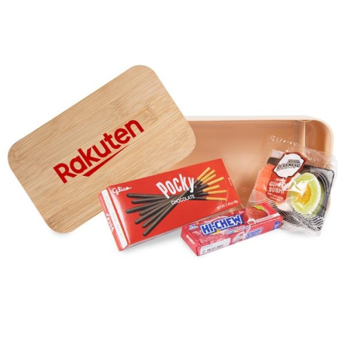 Bamboo Lid Bento Box Candy And Snacks Gift Set