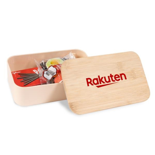 Bamboo Lid Bento Box Candy And Snacks Gift Set
