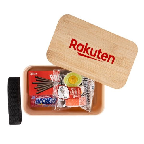 Bamboo Lid Bento Box Candy And Snacks Gift Set