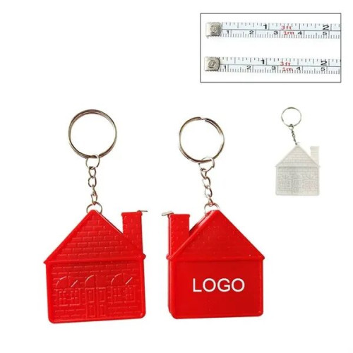 Key Chain With House Shaped Tape Measure