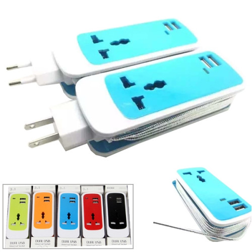 3 in 1 Universal USB 2-Ports Socket