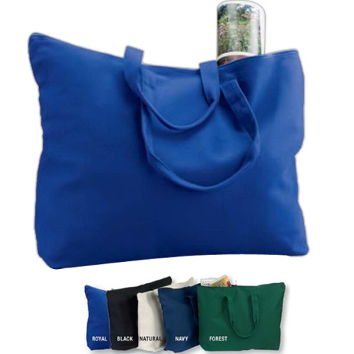 12 oz. Canvas Zippered Book Tote