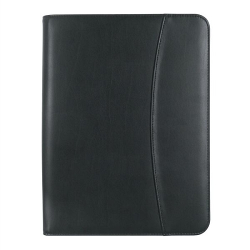 Leather Look 8  1/2" x 11" Zippered Portfolio With Calcul...