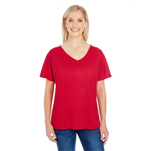 Ladies' Triblend Fleck Short-Sleeve V-Neck T-Shirt