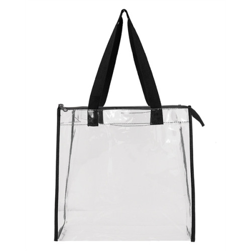 OAD Clear Tote w/ Gusseted And Zippered Top