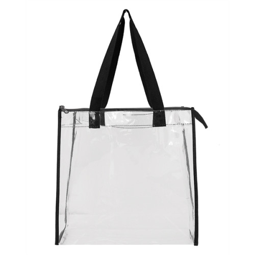OAD Clear Tote w/ Gusseted And Zippered Top