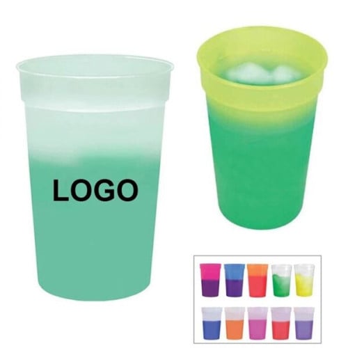 16oz PP Plastic Color Changing Stadium Cup
