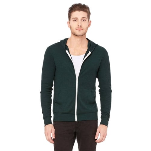 Unisex Triblend Full-Zip Lightweight Hoodie