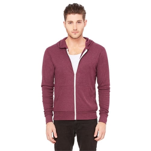 Unisex Triblend Full-Zip Lightweight Hoodie