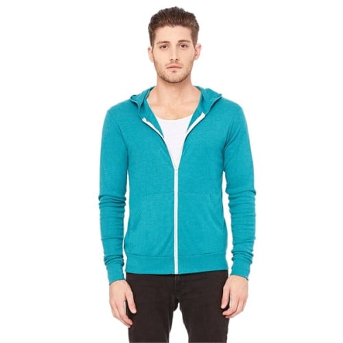 Unisex Triblend Full-Zip Lightweight Hoodie