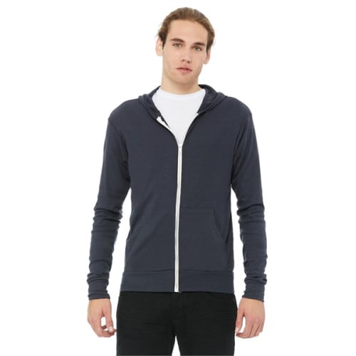 Unisex Triblend Full-Zip Lightweight Hoodie