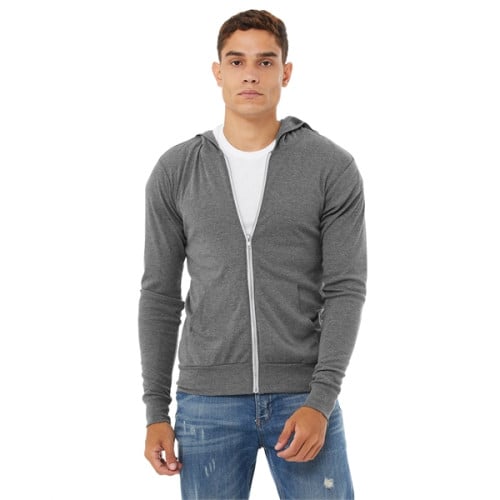 Unisex Triblend Full-Zip Lightweight Hoodie