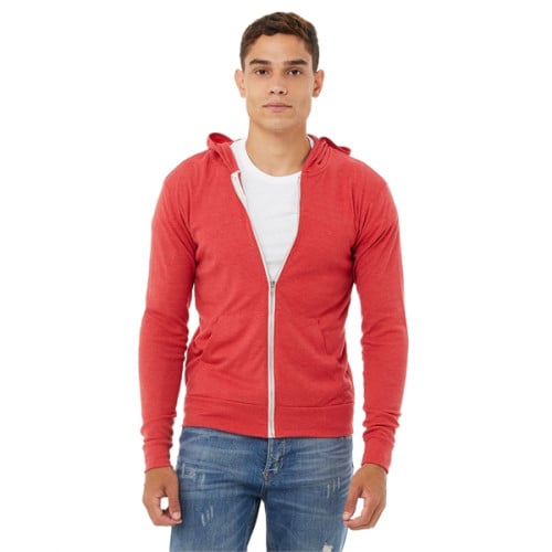 Unisex Triblend Full-Zip Lightweight Hoodie