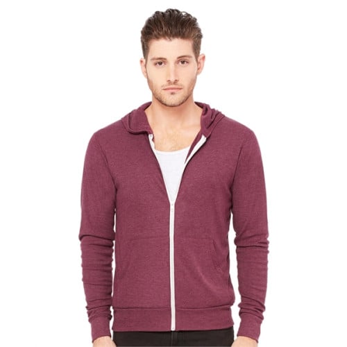 Unisex Triblend Full-Zip Lightweight Hoodie
