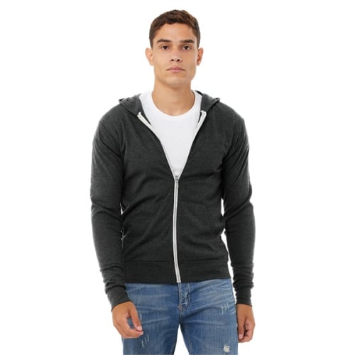 Unisex Triblend Full-Zip Lightweight Hoodie