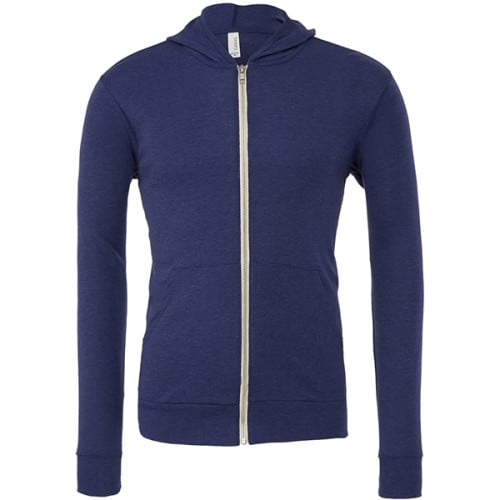Unisex Triblend Full-Zip Lightweight Hoodie