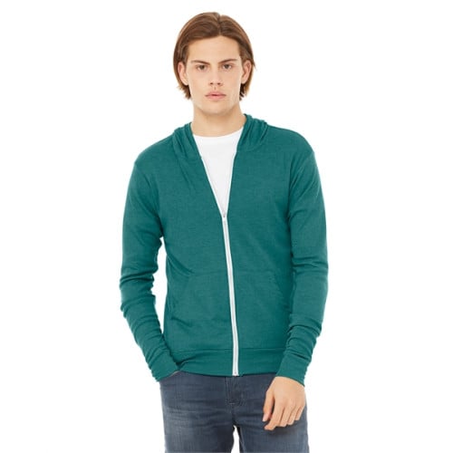 Unisex Triblend Full-Zip Lightweight Hoodie