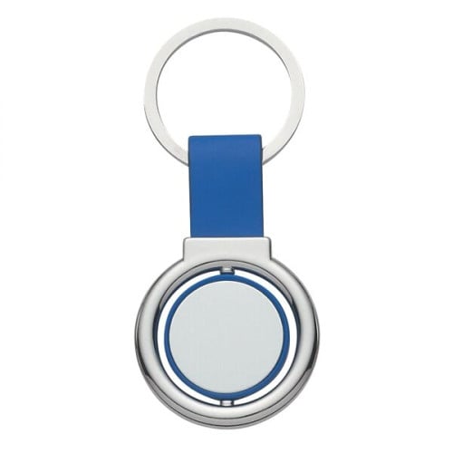 Circular Metal Spinner Key Tag