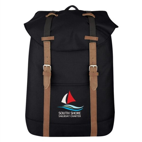 Flap Drawstring Backpack