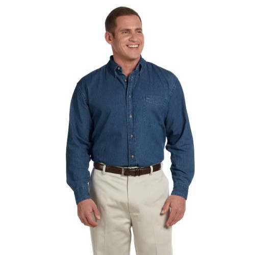 Men's Tall 6.5 oz. Long-Sleeve Denim Shirt