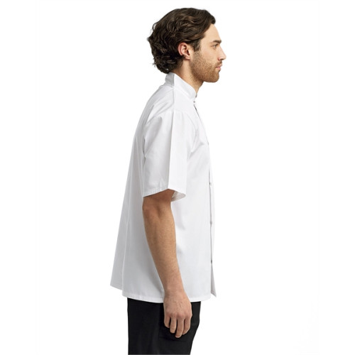 Unisex Studded Front Short-Sleeve Chef's Jacket