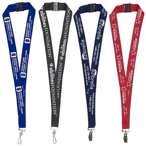 1" Silkscreen Lanyard with Breakaway Release - Domestic