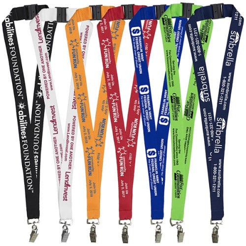 1" Silkscreen Lanyard with Breakaway Release - Domestic
