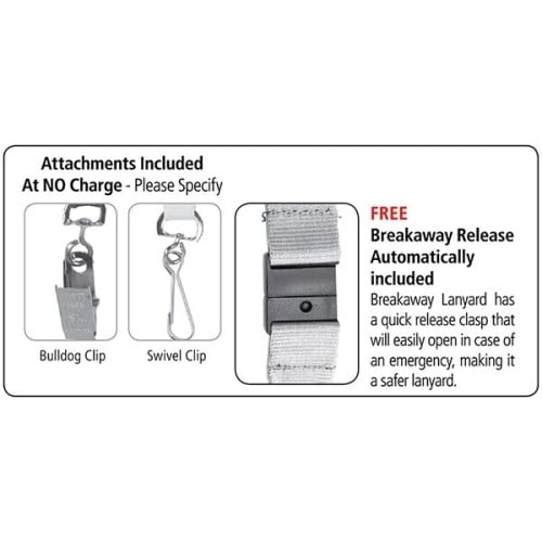 1" Silkscreen Lanyard with Breakaway Release - Domestic