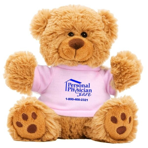 6  Plush Teddy Bear With Choice of T-Shirt Color