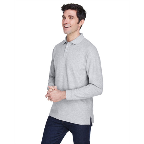 Men's Pima Pique Long-Sleeve Polo