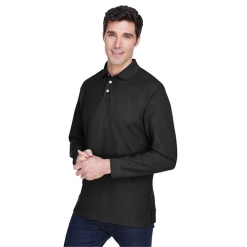 Men's Pima Pique Long-Sleeve Polo