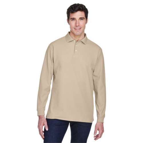 Men's Pima Pique Long-Sleeve Polo