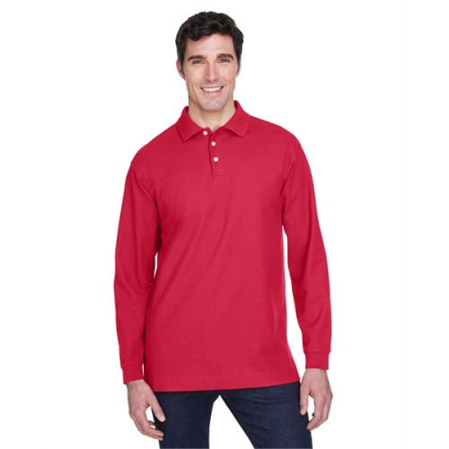 Men's Pima Pique Long-Sleeve Polo