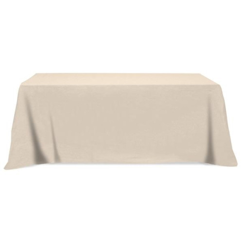 Flat Poly/Cotton 4-sided Table Cover - fits 8' standard t...