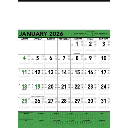 Triumph® Calendars Green & Black Contractor Memo Calendar