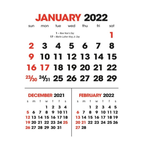 3-Month View Grid 2023 Calendar