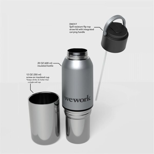 SWITCH-HITTER 2-IN-1 SPORT  600 ML  20 OZ STAINLESS STEEL BO
