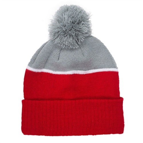 Two-Tone Tamy Beanie With Pom