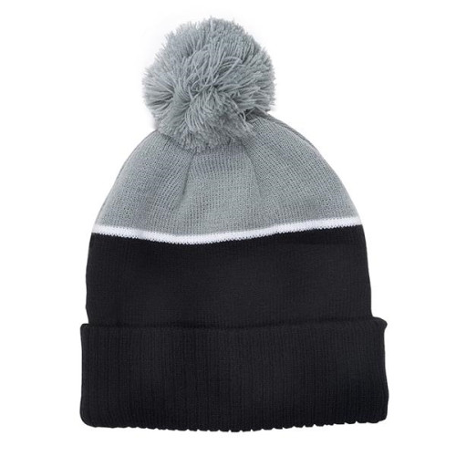 Two-Tone Tamy Beanie With Pom