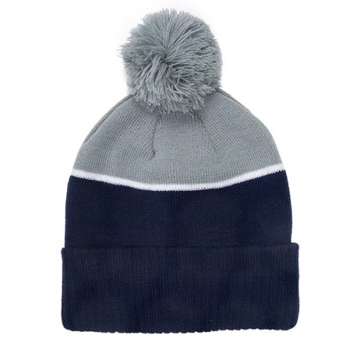 Two-Tone Tamy Beanie With Pom