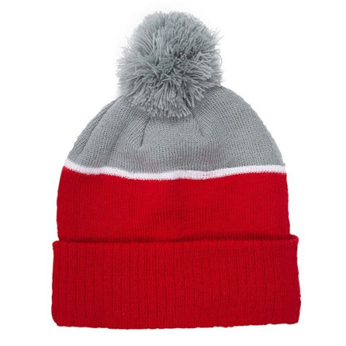 Two-Tone Tamy Beanie With Pom