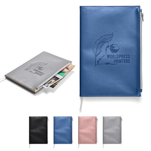 Softbound Metallic Foundry Journal With Zipper Pocket